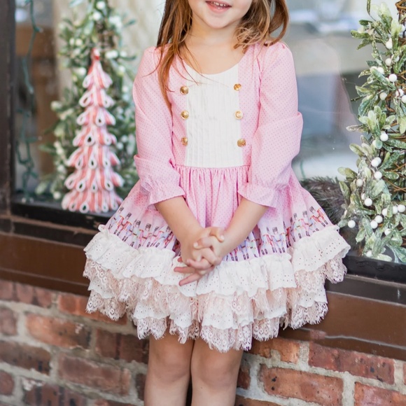 Adorable Pink Nutcracker Holiday Dress size 10 Be Girl Clothing fun cute xmas - Picture 3 of 13